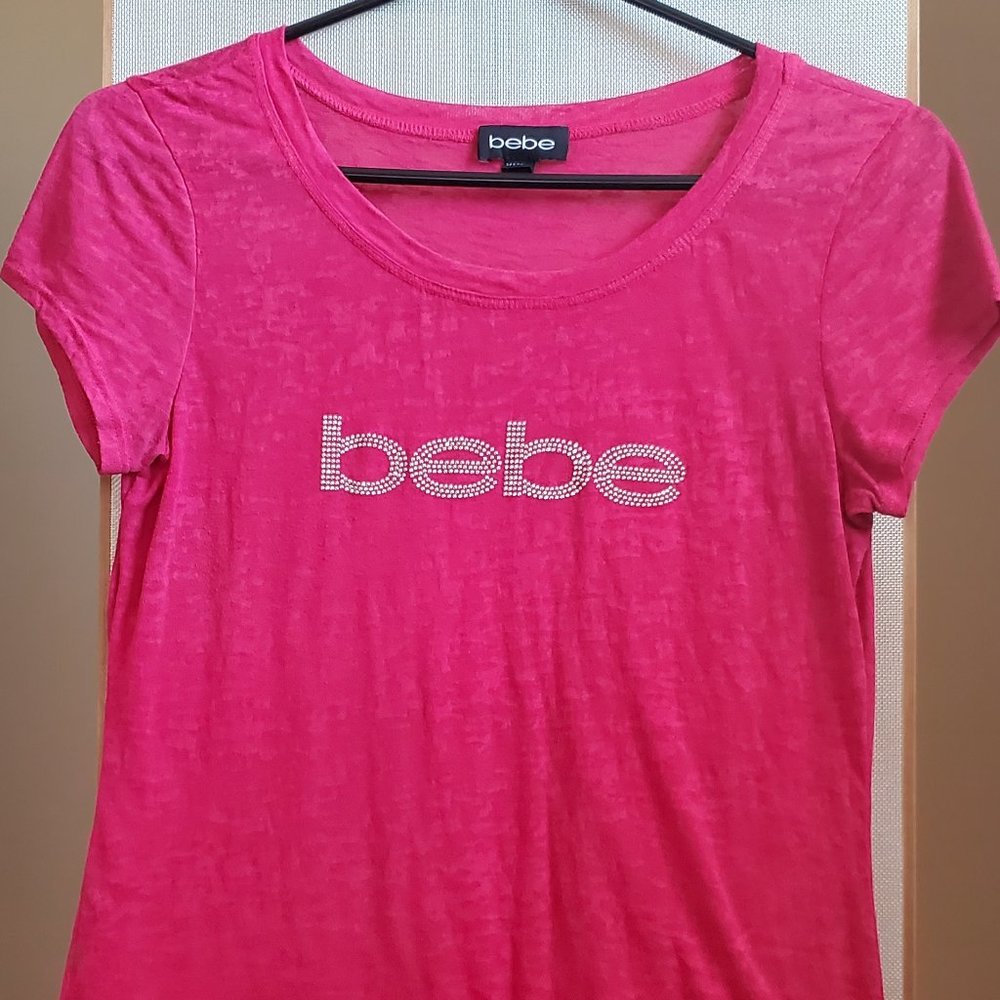 Fuschia Bebe Logo T-shirt